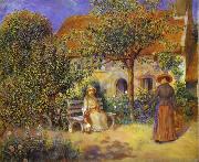 Pierre-Auguste Renoir Photo of painting Garden Scene in Britanny. Sweden oil painting artist
